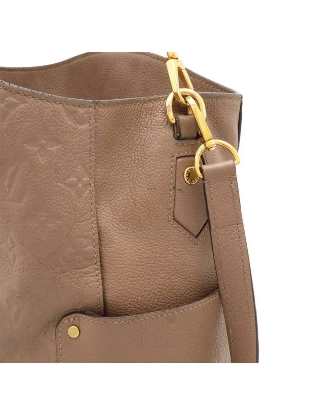 Louis Vuitton Monogram Empreinte Bagatelle 2-Way Shoulder Bag Semi Taupe